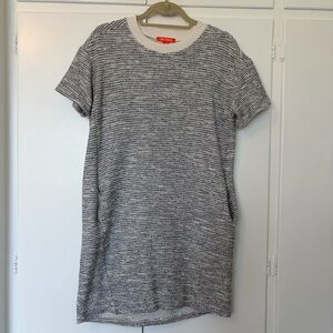 Joe Fresh Grey & White Tweed Pattern T-Shirt Dress